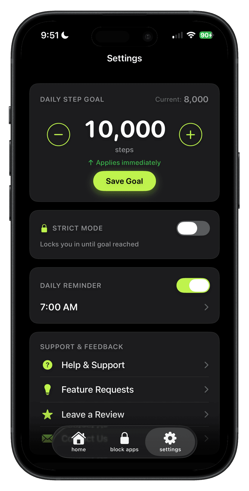 brb app - SET YOUR GOAL