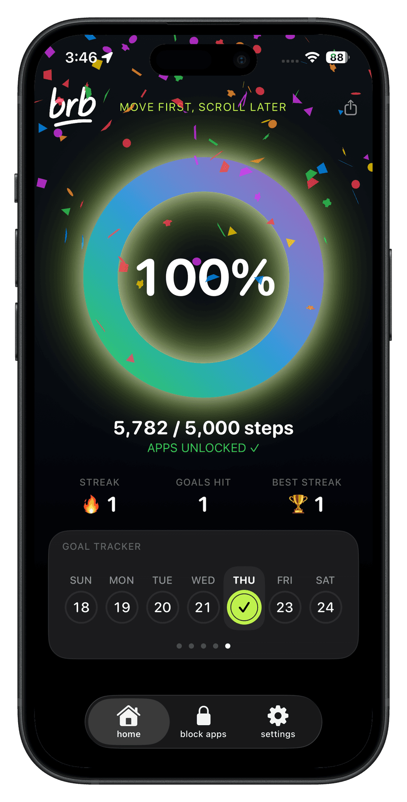 brb app - WALK TO UNLOCK